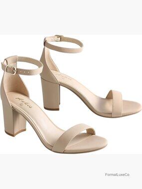 Open Toe Ankle Strap Chunky Heel Sandals 2.75 Inch